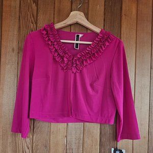 NEWJulian Taylor New York Ruffle Magenta Shrug